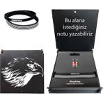 Beşiktaş Lisanslı 2 Li Bileklik Siyah Kartal Ahşap Kutulu - Siyah - Beyaz