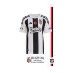 Beşiktaş Lisanslı 24-25 Çubuklu Siyah-beyaz Forma Beyaz - Siyah