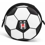 Beşiktaş Lisanslı 3D Futbol Topu Tasarımlı Kalemlik - Suni Deri Detaylı Astar Destekli Kalem Çantası - Siyah - Beyaz