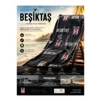 Beşiktaş Lisanslı Bandrollü (Seri Nolu) Karakartal Plaj Havlusu 75 x 150 cm % 100 Pamuk