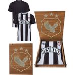 Beşiktaş lisanslı kartal ahşap kutulu çubuklu forma - XL - Siyah - Beyaz