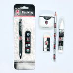 Beşiktaş Lisanslı Kırtasiye Seti | Uçlu Kalem, Yedek Uç, Kurşun Kalem, Silgi, Kalemtıraş ve Roket Silgi | Taraftar Okul Hediyelik Paket