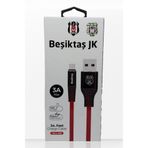 Beşiktaş Lisanslı Micro USB 3A 1 Metre Hızlı Şarj Destekli Şarj Kablosu
