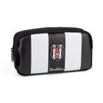 Beşiktaş Me Team Çubuklu Suni Deri Kalem Çantası Siyah - Beyaz