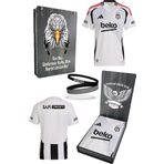 Beşiktaş Orijinal 24-25 Beyaz Forma Bileklik Hediyeli Özel Tasarım Hediyelik Ahşap Kutulu