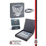Beşiktaş Orijinal Lisanslı 2'li Silikon Yetişkin Bileklik Hediyelik Ahşap Kutulu