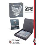 Beşiktaş Orijinal Lisanslı 3'lü Siyah Beyaz Silikon Bileklik Hediyelik Ahşap Kutulu