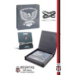 Beşiktaş Orijinal Lisanslı 3'lü Siyah Beyaz Silikon Yetişkin Bileklik Hediyelik Ahşap Kutulu