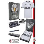 Beşiktaş Orijinal Lisanslı Nostalji Beyaz Bjk Forma + Bileklik + Uçlu Kalem Set Hediyelik Ahşap Kutu