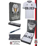 Beşiktaş Orijinal Lisanslı Nostalji Beyaz Bjk Forma + Tükenmez Hybrit Kalem Set Hediyelik Ahşap Kutu