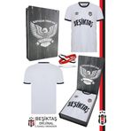 Beşiktaş Orijinal Lisanslı Nostalji Beyaz Forma + Bileklik Set Hediyelik Ahşap Kutulu