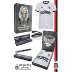Beşiktaş Orijinal Lisanslı Nostalji Beyaz Forma + Bileklik + Uçlu Kalem Set Hediyelik Ahşap Kutu