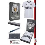 Beşiktaş Orijinal Lisanslı Nostalji Beyaz Forma + Tükenmez Hybrit Kalem Set Hediyelik Ah