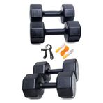 Besinistanbul 18 Kg Dambıl Set 6Kg X2 3Kg X2 SAYAÇLI AYARLANABİLİR EL YAYI + SAYAÇLI ATLAMA İPİ SİYAH