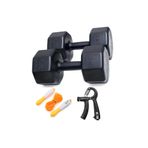 Besinistanbul BESİNİSTANBUL 10 KG DAMBIL X 2 ADET = 20 KG SET SAYAÇLI AYARLANABİLİR EL YAYI + SAYAÇLI ATLAMA İPİ SİYAH