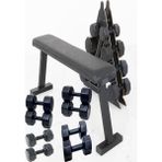 Besinistanbul Ps Spor 4 Çift Dambıl Set 3 Kg 6 Kg 8 Kg 10 Kg Plastik Materyal Katlanabilir Bench ve Dambıl Standı - Siyah