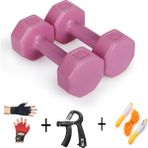 Besinistanbul Psspor 2 x 2 Pembe Renk Dambıl Set + Ayarlanabilir El Yayı + Atlama Ipi + Body Eldiveni - 2 x 2 kg