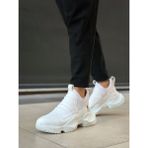Beskar BA0401 Bağcıksız Rahat Kalın Taban Beyaz Erkek Spor Yarım Bilek Bot