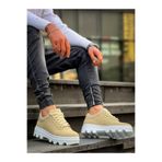 BESKAR KB 056 Kuback Bej Süet Beyaz Yüksek Taban Günlük Spor Ayakkabı