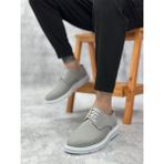Beskar Signature BA0003 Bağcıklı Klasik Spor Koyu Gri Renk Keten Yüksek Taban Casual Erkek Ayakkabı