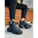 Beskar Signature BA0401 Bağcıksız Rahat Yüksek Taban Erkek Spor Yarım Bilek Bot - Siyah