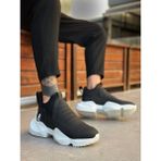 Beskar Signature BA0401 Bağcıksız Rahat Yüksek Taban Siyah Erkek Spor Yarım Bilek Bot - 01 Siyah