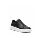 BESKAR Siyah Cilt Beyaz Tabanlı Ultra Hafif Erkek Sneaker - Günlük Rahat Spor Ayakkabı KB 007