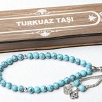 BESLENME DEDEKTİFİ KUTULU 33 LÜ TESBİH TURKUAZ TAŞI