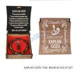 BESLENME DEDEKTİFİ KUTULU KOLYE BİLEKLİK SETİ KAPLAN GÖZÜ