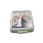 Beslenme Kutusu 4 Bölmeli Frozen Mint Yeşili Renk Kız Figürlü 1 Adet Yemek Saklama Kabı Beslenme Çantası