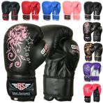 Besmart çocuk boks eldivenleri Junior Pad 113,4 G, 170,1 boks torbası Çocuk MMA Youth P 4 oz Siyah