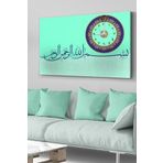 Besmele Saatli Kanvas - Canvas Tablo, 100 x 65, SAAT-KVS-008