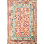 Bespoky 80x500 cm Kırmızı Claris Modern Etnik Yolluk Yıkanabilir Halı | Mutfak Yolluk Koridor Halısı | Leke Tutmayan Kaymaz | CLARİS-1513 - 80 x 500 cm