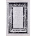 BESPOKY Biysk Gri Çerçeveli, Pamuk Polyester Parça Halı, Makinede Yıkanabilir Halı, Kaymaz Halı, Oturma Odası, Yatak Odası, Kreş, Koridor, Halı, İç Mekan Dış Mekan Halısı, Türk Halısı, Tatil Satılık