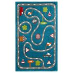 BESPOKY Lauterach Mavi Figürlü Pamuk Makine Çocuk Odası Halısı 160x230