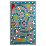 BESPOKY Lochau Gri Figürlü Pamuk Makine Çocuk Odası Halısı 120x180