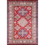 BESPOKY Miçurinsk Kırmızı Modern, Pamuk Polyester Parça Halı, Makinede Yıkanabilir Halı, Kaymaz Halı, Oturma Odası, Yatak Odası, Kreş, Koridor, Kilim, Kapalı Açık Alan Halısı, Türk Halısı, Tatil