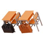 BESPORTBLE 1 Set Dollhouse Sınıf Mobilya Minyatür Okul Masa Sandalyesi Minyatür Okul Bebekleri Için Mini Okul Çantası Modelleri Sınıf Aksesuarları Malzemeleri