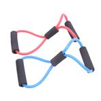 BESPORTBLE 2'li Paket Göğüs Geliştirici Kauçuk Fitness Bantları Göğüs Genişletici Dörtlü Triceps Biceps Bacaklar Karın Kalça Rastgele Renk