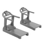 BESPORTBLE 2'li Set Fitness Ekipmanları Modeli Mini Spor Salonu Ekipmanları Mini Egzersiz Dekoru Bebek Evi Egzersiz Dekorasyonu Mini Spor Aksesuarları Mini Oyuncak Ev Aksesuarı Gri Plastik
