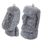 BESPORTBLE 2pcs Moai Adası Kafası 3d Figürin Anahtar Key Zinciri Kolye Minyatür Taş Heykel Araba Anahtarları Çanta Aksesuarları Benzersiz Anahtarlık