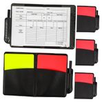 BESPORTBLE 4 Takım Seti Kırmızı Ve Sarı Kart Kayıt Defteri Spor Oyunu Yetkilileri Futbol Hakem Gömleği Futbol Hakem Kartı Uyarı Kartı Hakem Kartları Kırmızı Kart Futbolu Çocuk Hakem Black Pvc