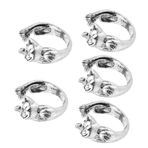 BESPORTBLE 5 Adet Tığ Yüzük Vintage Yüzükler Quilling Aracı Örgülü Yüksük Dikmek Parmak Örgü Yüzük Örgü Ilmek Tığ Halkası Tığ Parmak Yüzük Kedi Açık Halka Metal Ayarlanabilir Havlu Askısı