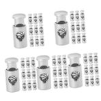 BESPORTBLE 5 Set Barbekü Şişleri Klipsi Kabobs Geniş Için Şişler Çelik Sıcak Küçük ızgara Kebaplar Klipler Barbekü Malzemeleri Şişler Için Tokalar Demir Gümüş 10 Adet*5