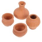 BESPORTBLE 5 Set Minyatür Saksı Iç Mekan Bitkileri Için Ekici Saksılar Mini Etli Tencere Dekorasyon Saksı Çömlek Çiçek Saksısı Mini Seramik Kaplar Brown Pişmiş Toprak 4 Adet*5