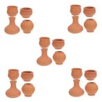 BESPORTBLE 5 Set Minyatür Saksı Mini Etli Tencere Küçük Masaüstü Saksı Küçük Flowerpot Toplu Mini Seramik Çiçek Saksısı Çömlek Çiçek Saksısı Etli Ekici Saksılar Brown Pişmiş Toprak 4 Adet*5
