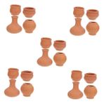 BESPORTBLE 5 Takım Minyatür Saksı Bahçe Aksesuarları Çömlek Çiçek Saksısı Minik Pişmiş Toprak Kaplar Küçük Flowerpot Toplu Köy Bitkileri Saksıları Küçük Etli Tencere Brown 4 Adet * 5