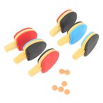 BESPORTBLE 6 Takım Masa Tenisi Modeli Masa Tenisi Antrenman Robotu Minyatür Tenis Raketi Pong Eğitimi Diy Bebek Evi Kiti Pong Spor Oyuncak Tenis Eğitmeni Futbol Silika Jeli Süslemeler Çocuk