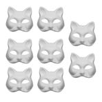 BESPORTBLE 8 Hamuru Boş Maske Boyanabilir Kedi Maskesi DIY Masquerade Hayvan Yüz Kaplama Masquerade Kedi Maskesi Kedi Yüz Maskesi Cadılar Bayramı Boyanabilir Maske Kedi Adam