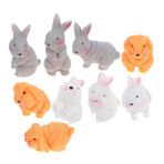 BESPORTBLE 9pcs Tavşan Peri Bahçe Aksesuarları Tavşan Minyatür Figürinler Peri Bahçesi Mini DIY Süsleme Tavşanı Için Mikro Peyzaj Dekorasyonları Tavuk Bahçesi Saksı Bitki Terrarium